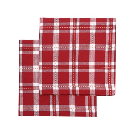 Återvunnen Servett 2-pack Ann, Mörkröd/Sand/Beige