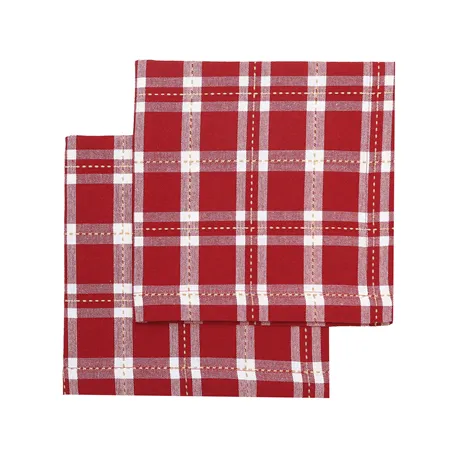 Återvunnen Servett 2-pack Ann, Mörkröd/Sand/Beige