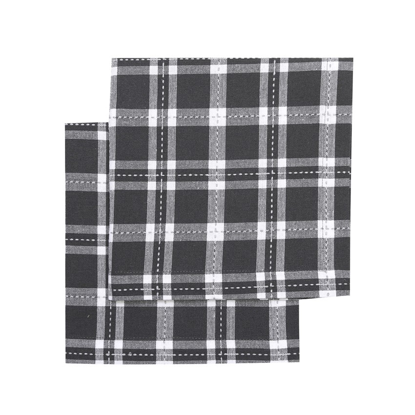 Återvunnen Servett 2-pack Ann, Mörkgrå/Ljusgrå/Vit