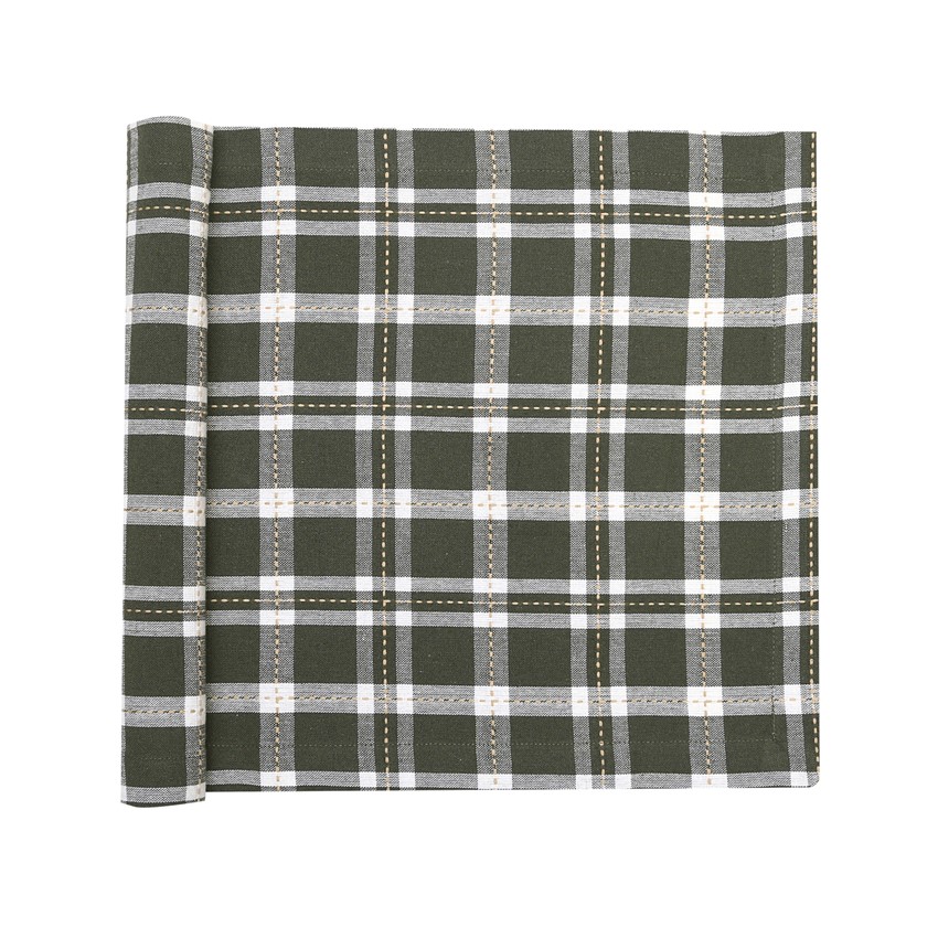 Återvunnen Löpare Ann, Olivgrön/Sand/Beige