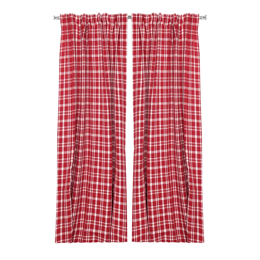 Återvunnen Gardinlängd 2-pack Ann, Mörkröd/Sand/Beige
