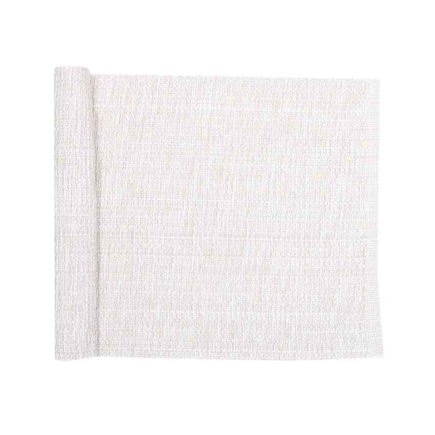 Återvunnen löpare Sandra, Linne/Beige/Vit
