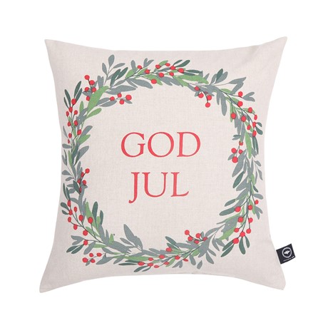 Återvunnet Kuddfodral God Jul, Linne