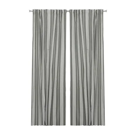 Återvunnen Gardinlängd 2-pack Hampus, Olivgrön/Linne