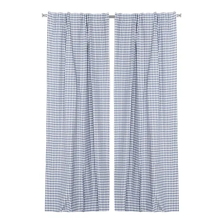 Återvunnen Gardinlängd 2-pack Bella, Mörkgrå/Vit