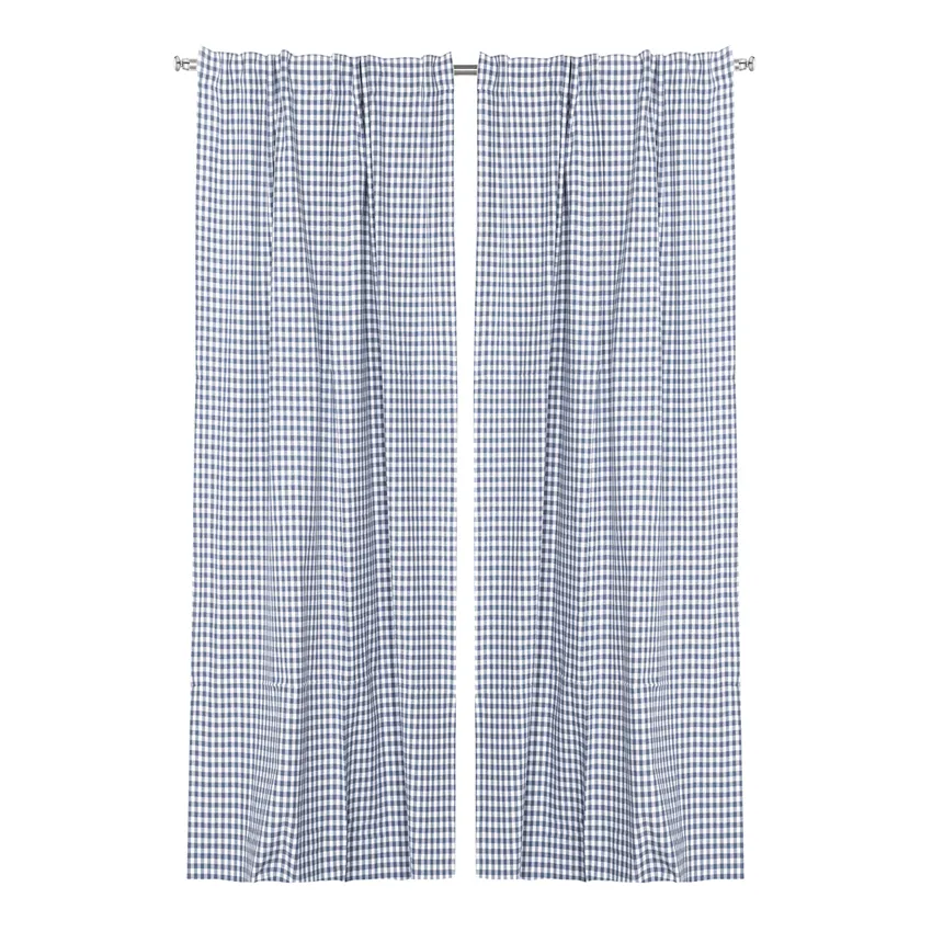 Återvunnen Gardinlängd 2-pack Bella, Mörkgrå/Vit
