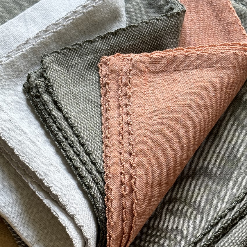 Återvunnen Servett 2-pack Felicia, Ljusrost/Beige