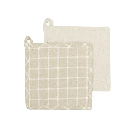 Återvunnen Grytlapp 2-pack Recycling, Linne/Vit