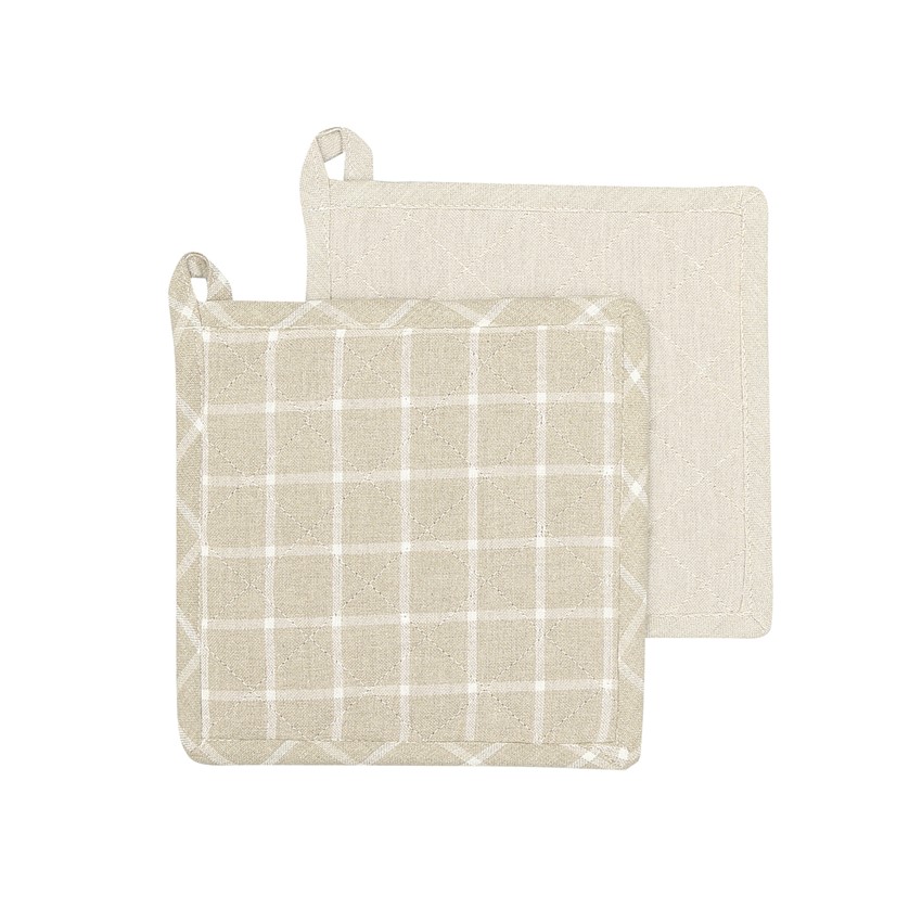 Återvunnen Grytlapp 2-pack Recycling, Linne/Vit